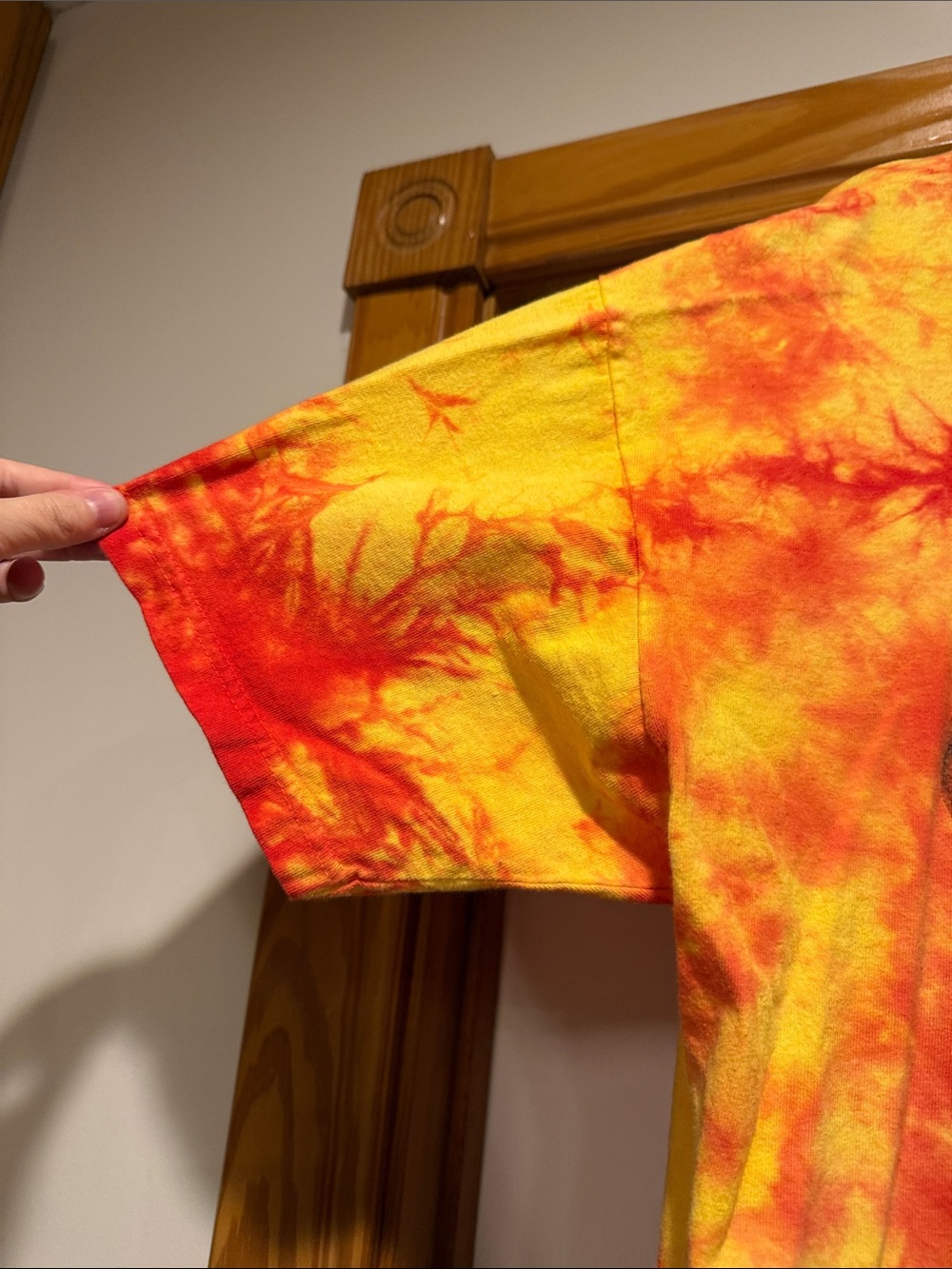 The Mountain Red & Yellow Tie-Dye Dragon Battle Graphic Tee - Picture 6 of 8